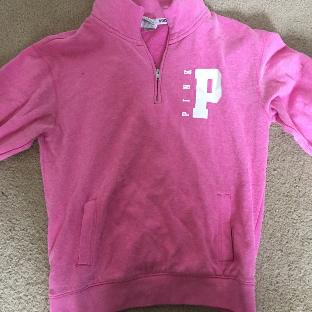 Pink pullover half zip